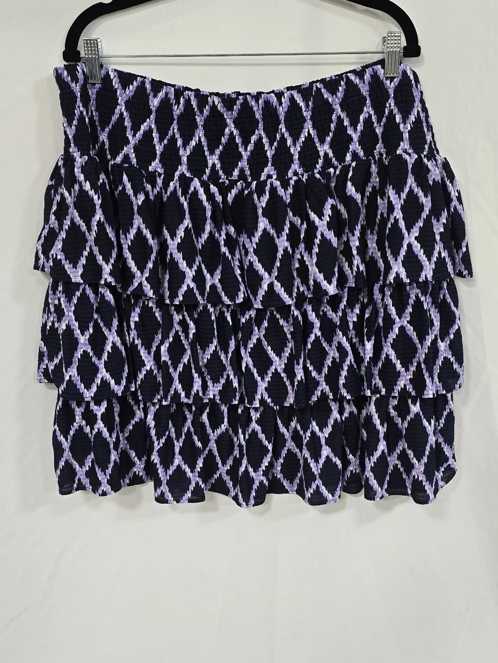 Michael Kors women plus size 2X Smock waist 3 Tie Ikat Skirt Layer boho - Picture 2 of 9